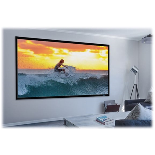 Left View: Elite Screens - Screens Manual B Series 135" Projector Screen - White