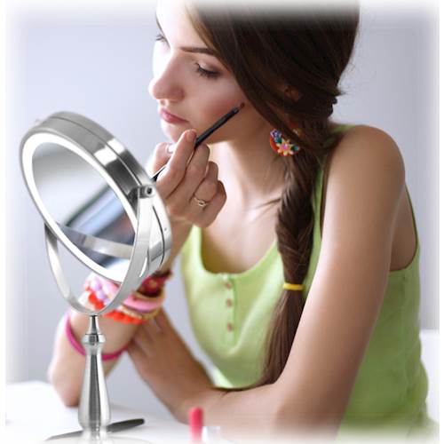 Alt View 14. Zadro - LED Lighted Vanity Mirror - Satin Nickel.