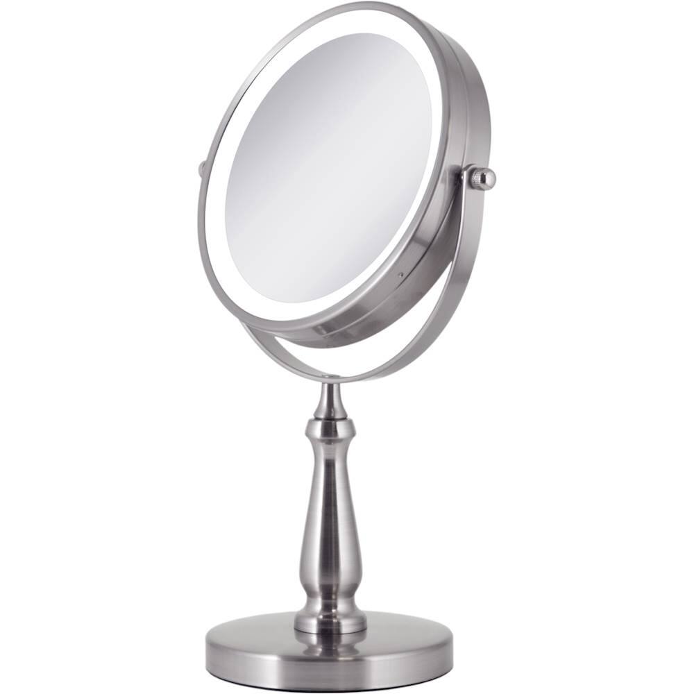 Left. Zadro - LED Lighted Vanity Mirror - Satin Nickel.