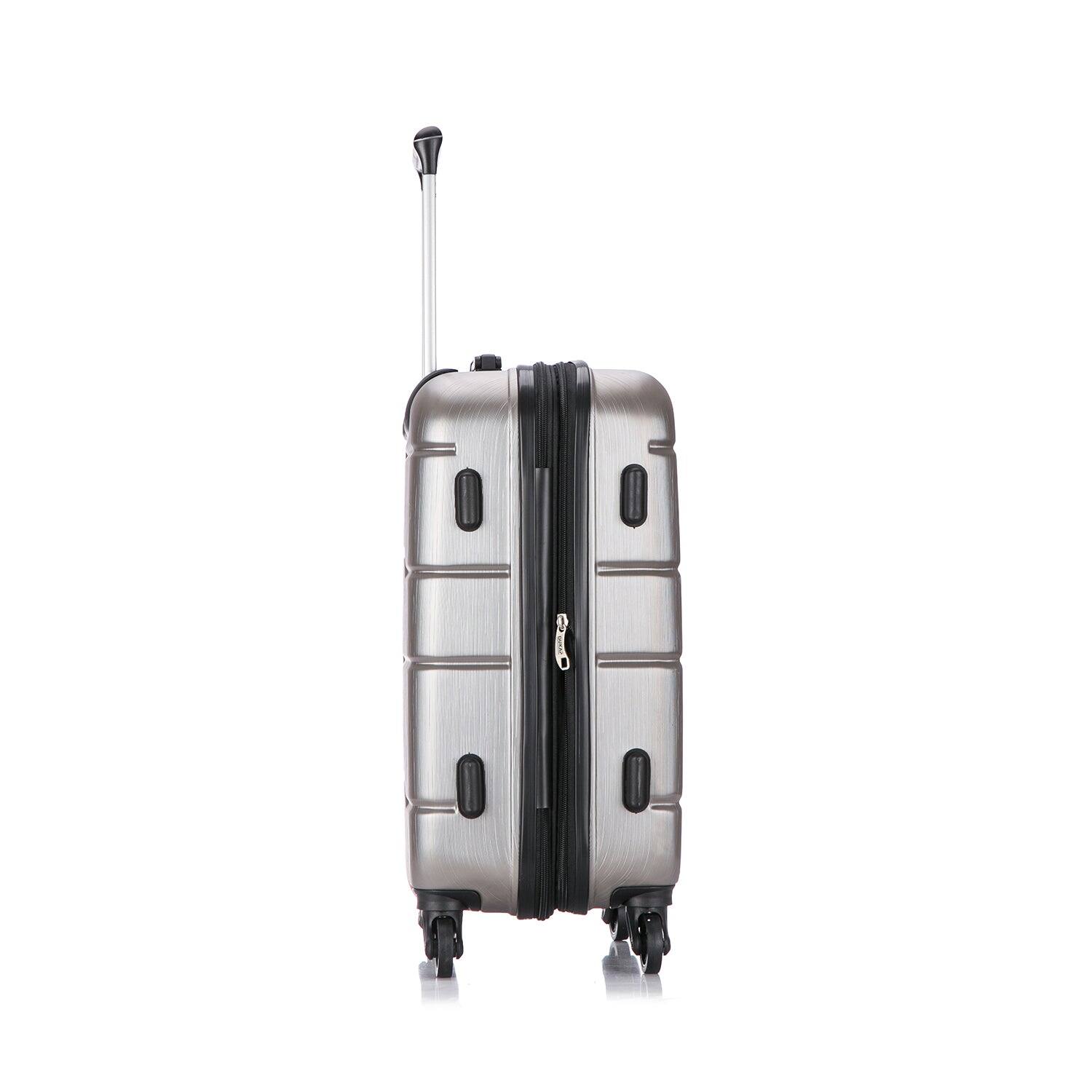 Alt View 3. DUKAP - Rodez Lightweight Hardside Spinner Luggage 20" carry-on - SILVER.