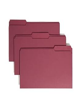 Smead - File Folders, 1/3-Cut Tab, Letter Size, 100/Box (13093) - Maroon