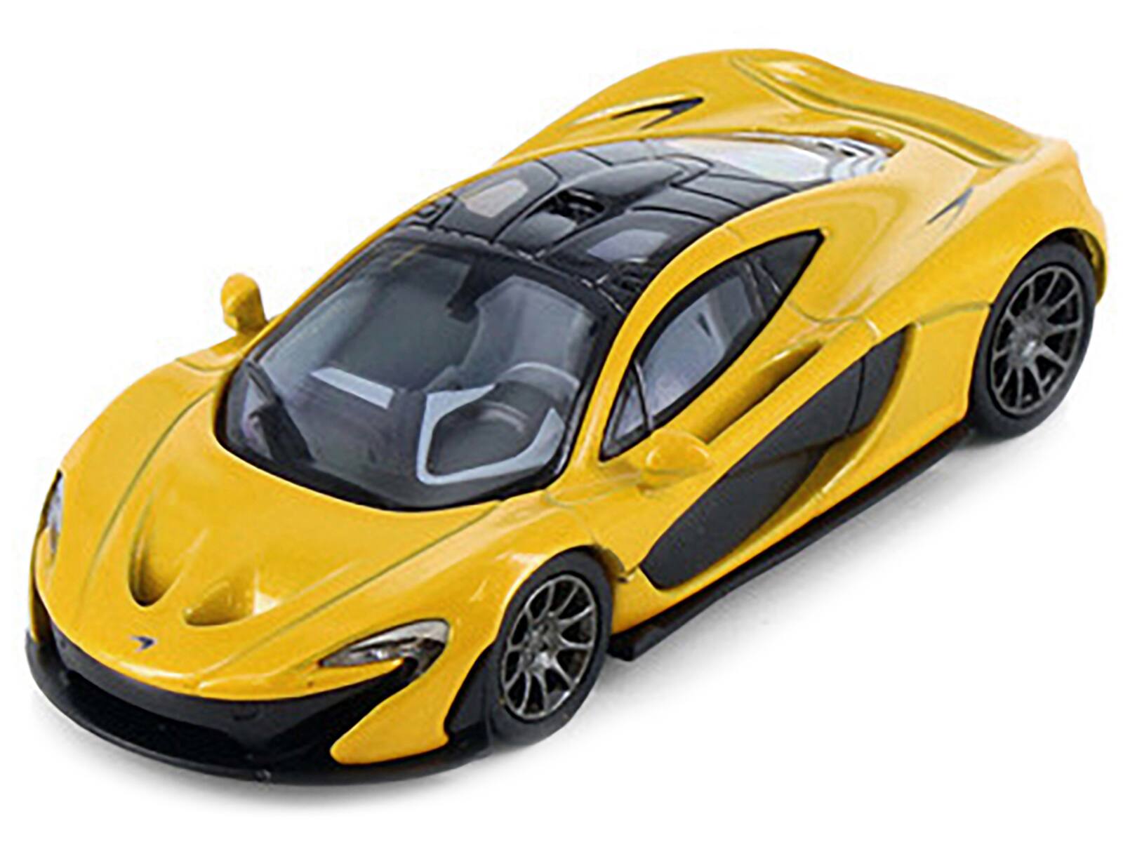 Alt View 1. PosterCars - McLaren P1 Volcano Yellow Metallic with Black Top "Hypercar League Collection" 1/64 Diecast Model Car by PosterCars.