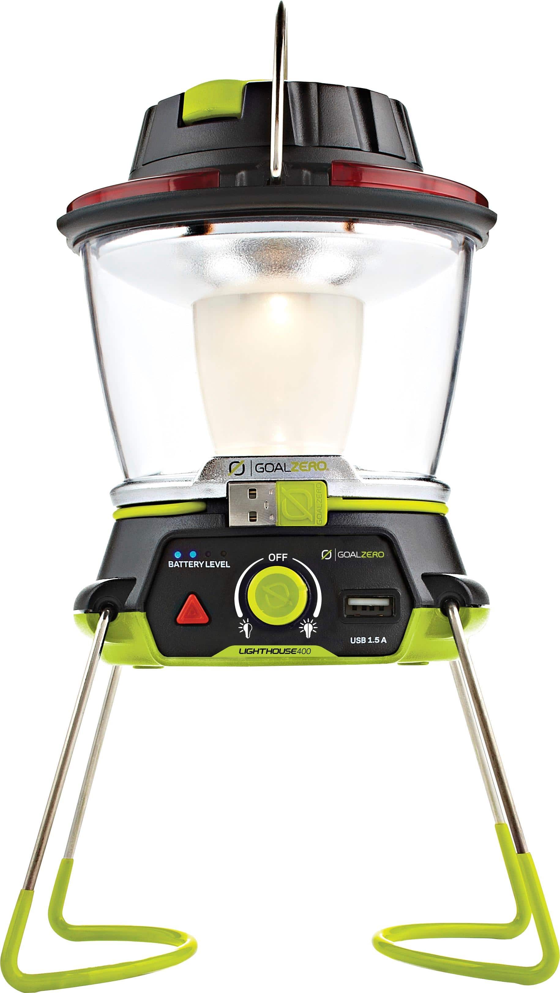 Front. Goal Zero - Lighthouse LED Lantern - Black/green/transparent.