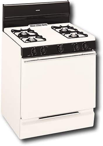 Angle Standard. Hotpoint - 30" Freestanding Gas Range - Bisque.