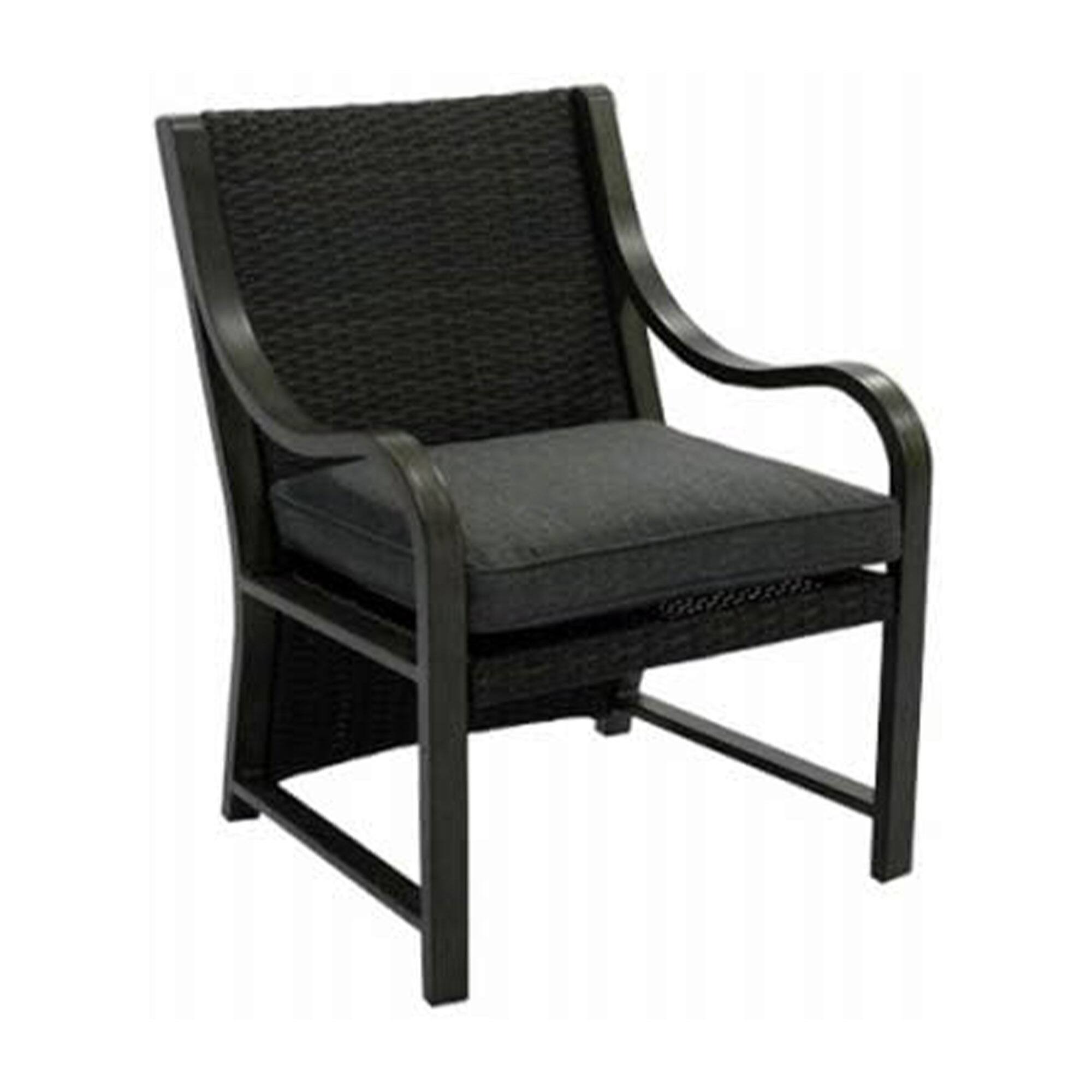 Alt View 5. Four Seasons Courtyard - Four Seasons Courtyard Canmore Captain Outdoor Patio Cushioned Arm Chair, 2 Pack - Black.