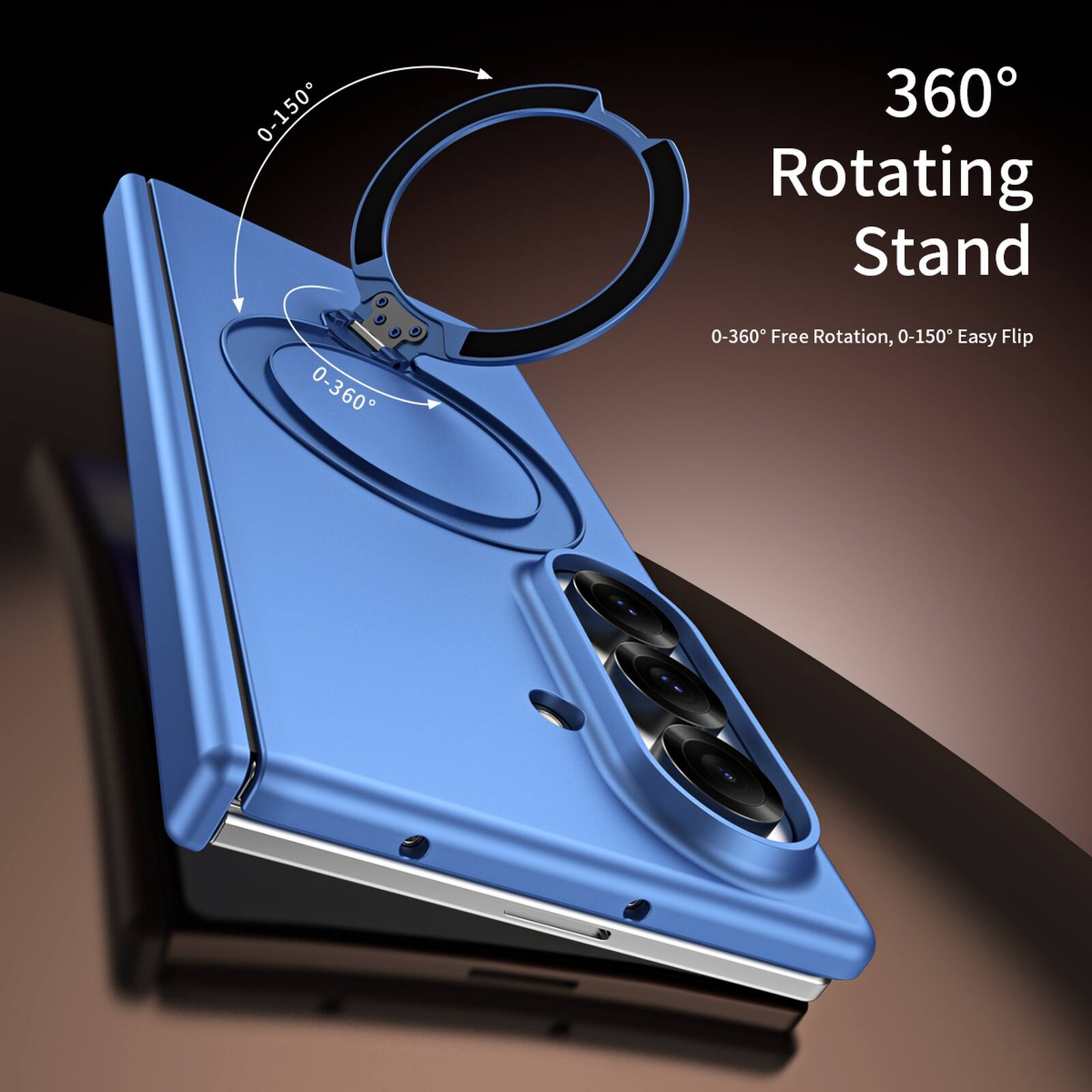 360° Rotating Stand  
0-360° Free Rotation, 0-150° Easy Flip
