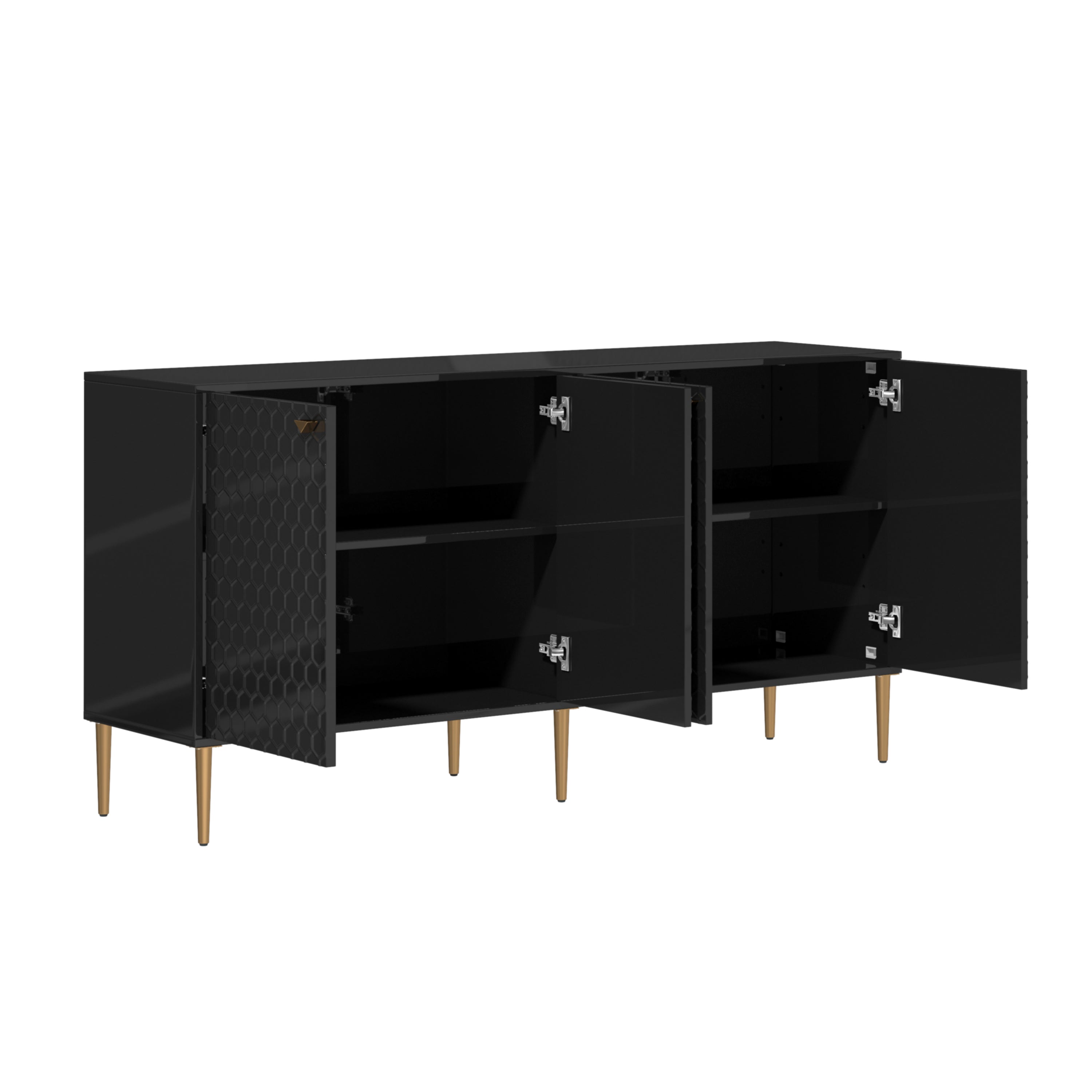 Alt View 9. Boyel Living - Boyel Living 4 Door Cabinet - Black.