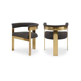 Meridian Furniture - Romeo Boucle Fabric Dining Chair, Set of 2 - Brown
