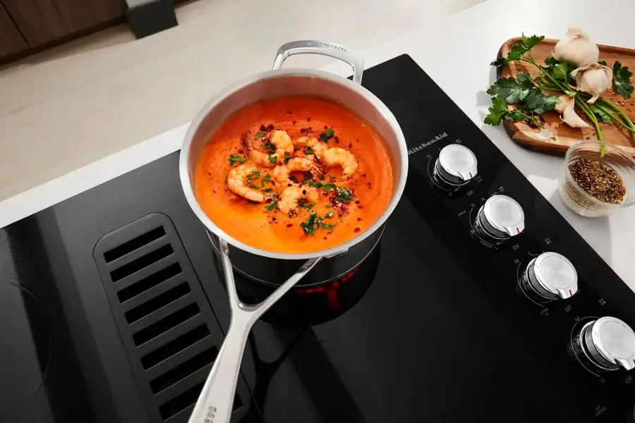 Alt View 17. KitchenAid - 30" Electric Cooktop - Black.