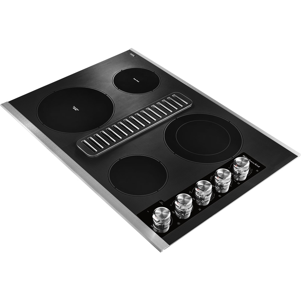 Alt View 11. KitchenAid - 30" Electric Cooktop - Stainless Steel.