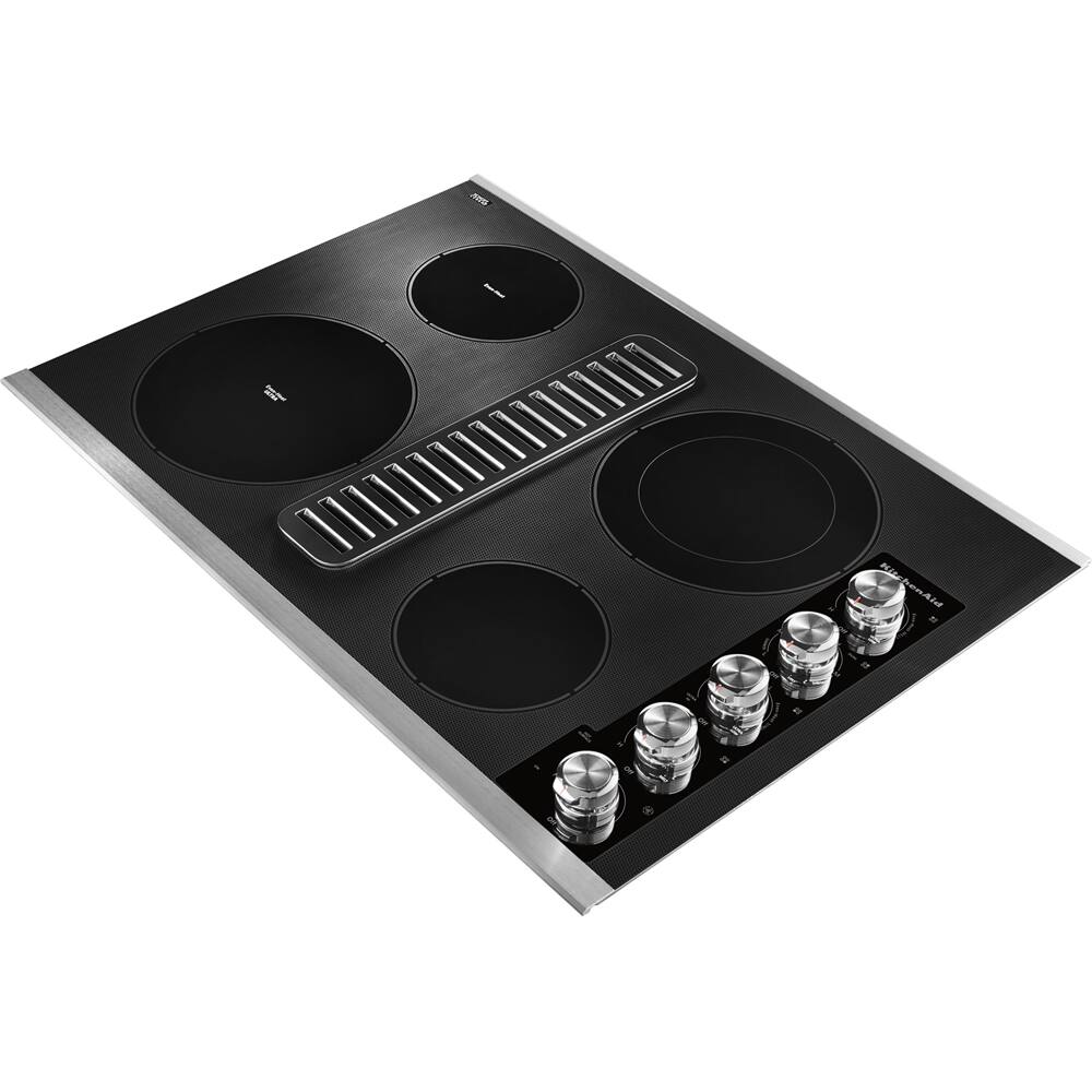 Alt View 11. KitchenAid - 30" Electric Cooktop - Stainless Steel.