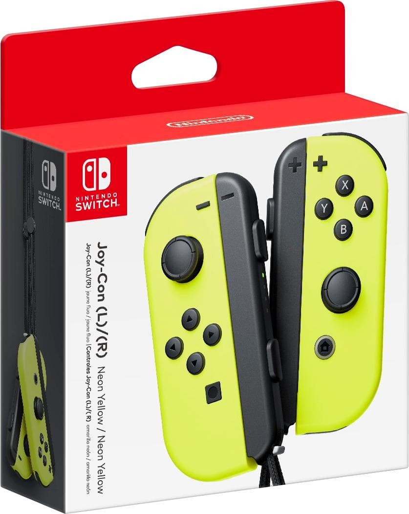 Front. Nintendo - Joy-Con (L/R) Wireless Controllers for Nintendo Switch - Neon Yellow.