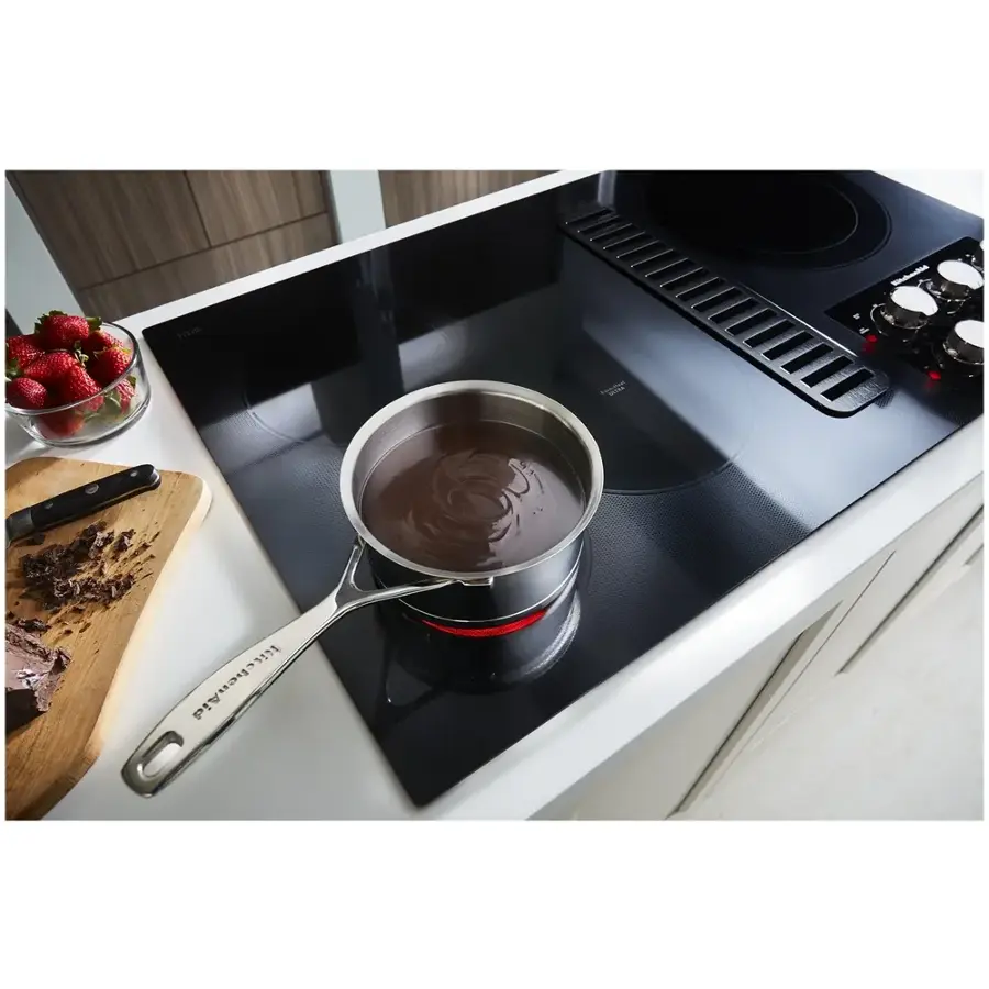 Alt View 14. KitchenAid - 36" Electric Cooktop - Black.