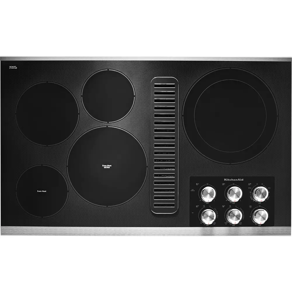 Front. KitchenAid - 36" Electric Cooktop - Stainless Steel.