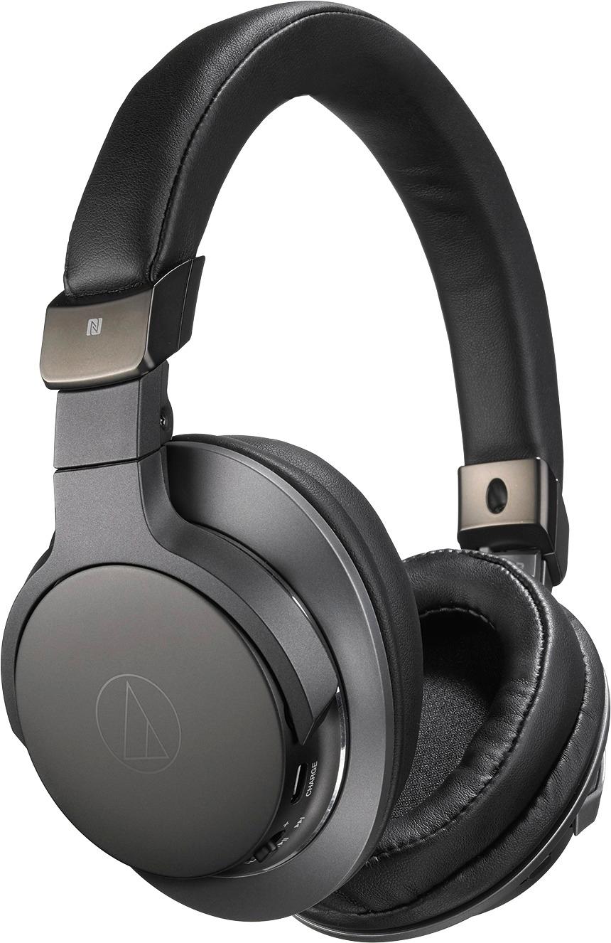 Angle View: Audio-Technica - ATH SR6BT Wireless Over-the-Ear Headphones - Black