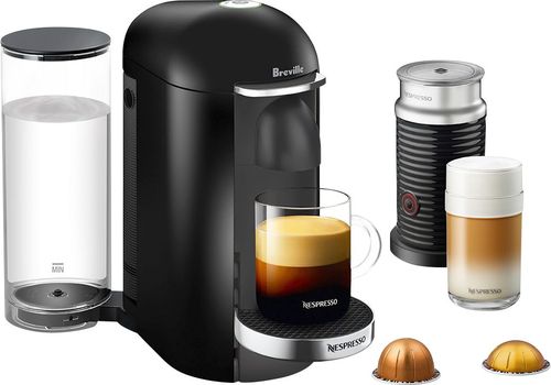 Nespresso - VertuoPlus Deluxe Coffee Maker and Espresso Machine with Aeroccino Milk Frother by Breville - Piano Black was $249.95 now $149.96 (40.0% off)