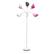 Front. Simple Designs - Simple Designs 5 Light Adjustable Gooseneck Floor Lamp - White/Pink Shades.