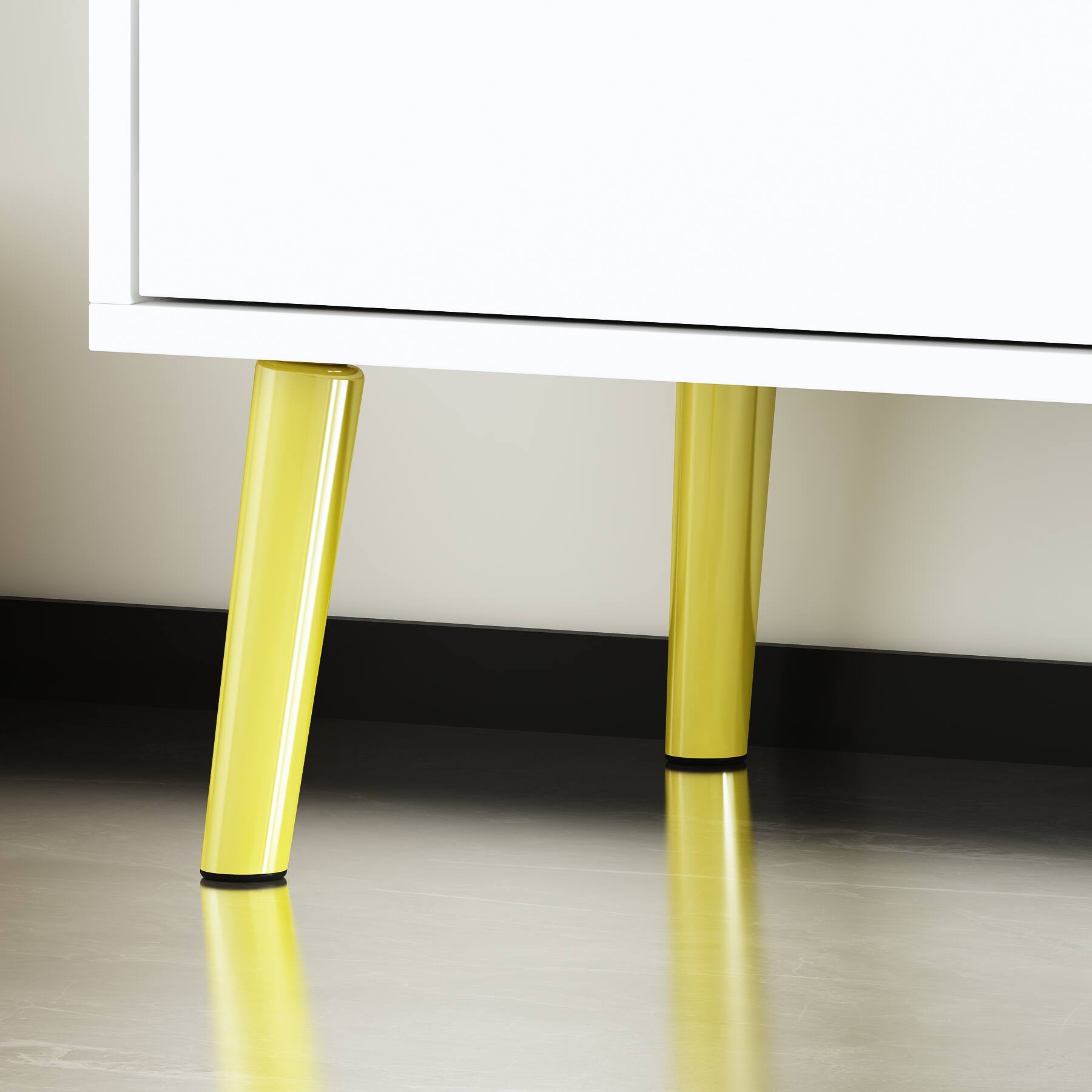 Back. Famapy - 5-Drawer Dresser for Bedroom, Living Room & Apartment – Modern Storage Cabinet with Metal Legs & Anti-Tip Safety - White.