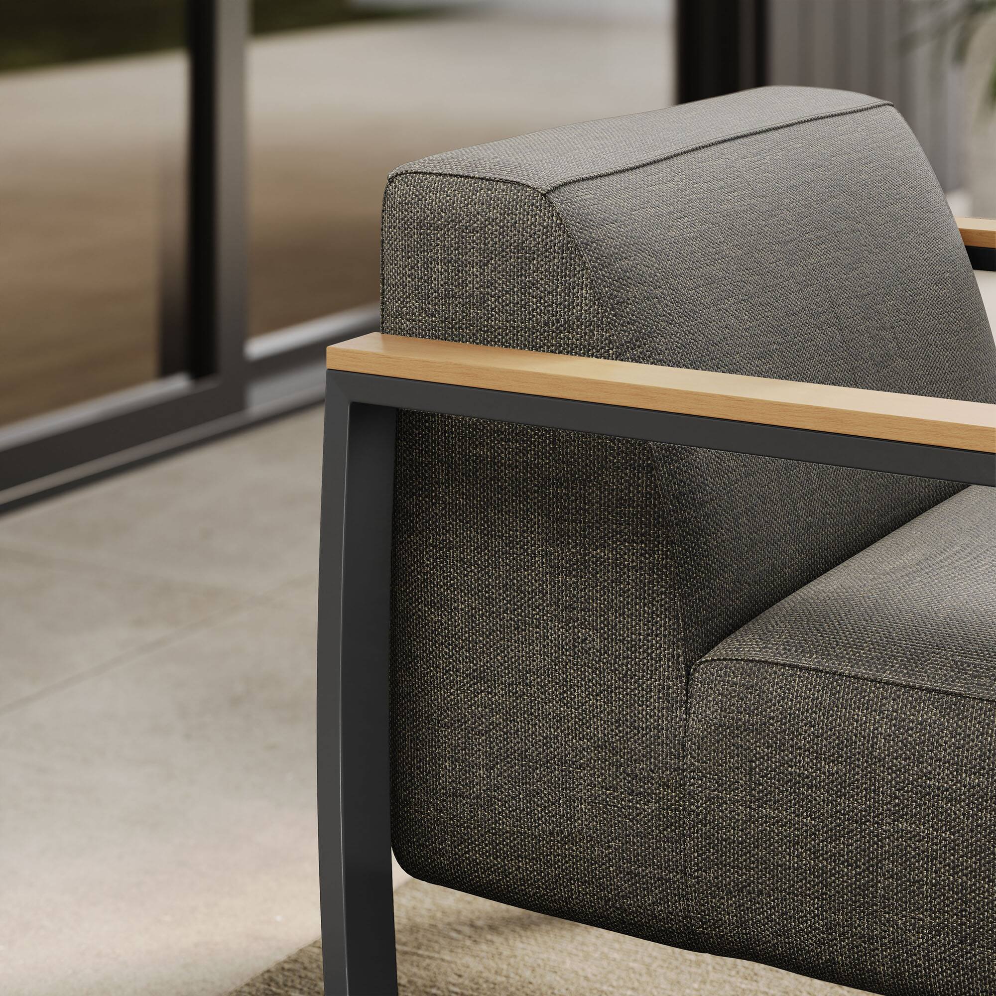 Alt View 2. Modway - Sauve Outdoor Patio Aluminum and Fabric Armchair by Modway - Charcoal Smoke.
