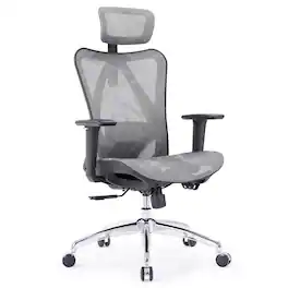 SIHOO - M57 Ergonomic Office Chair with 3D Armrest, Mesh Desk Chair with Lumbar Support, 300lb - Light Gray