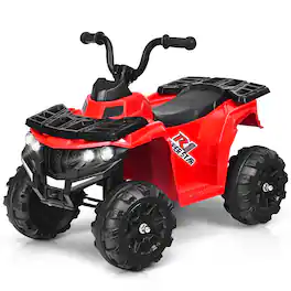 Gymax - Kids Ride On Car 6V Battery Powered ATV w/4 Anti-skid Wheels Music Player - Red