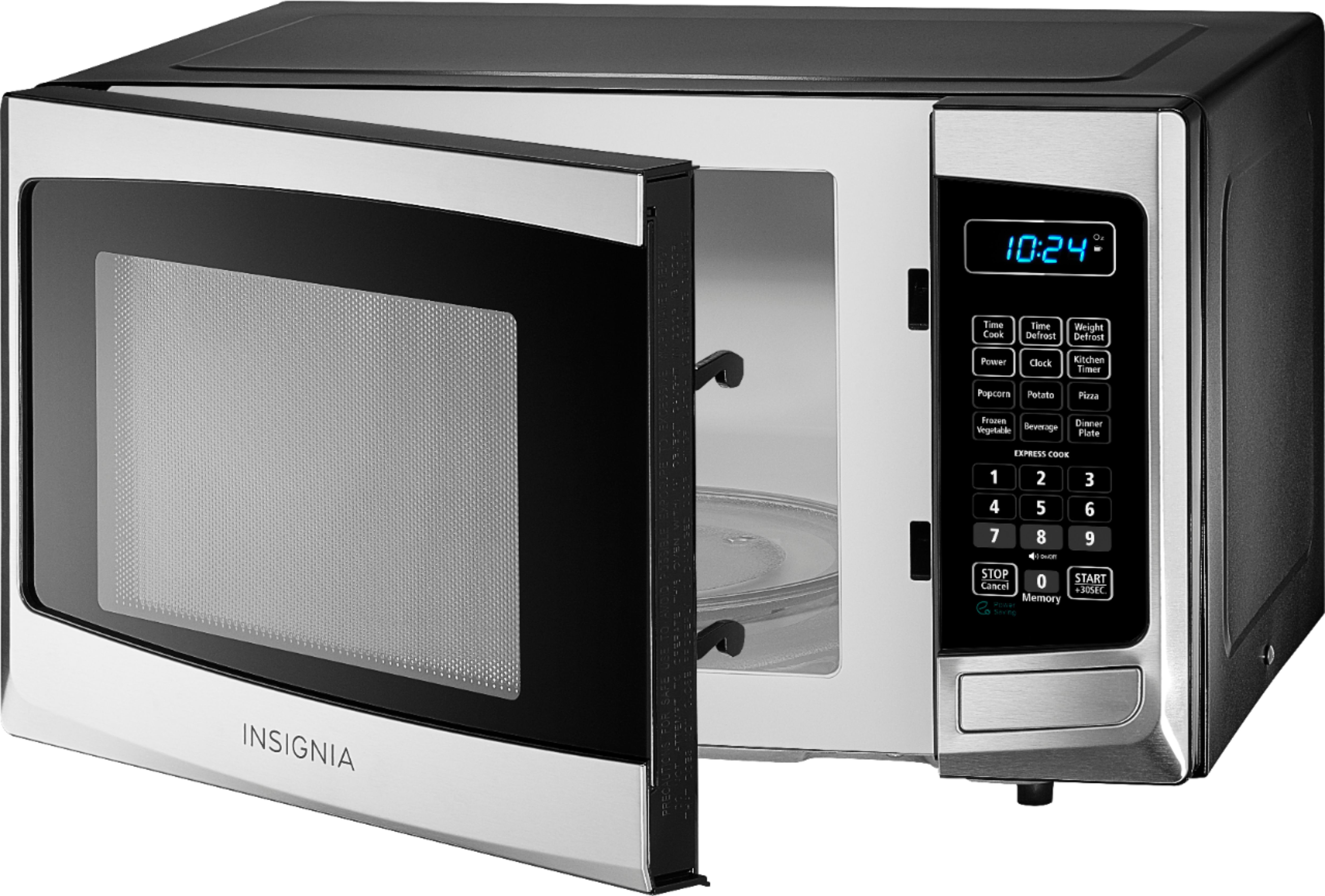 Insignia - 0.9 Cu. Ft. Compact Microwave - Stainless steel