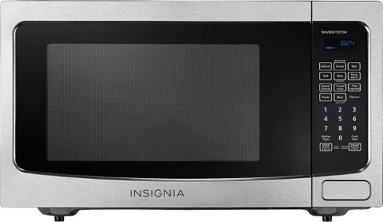 Insignia™ - 1.6 Cu. Ft. Family-Size Microwave - Stainless steel - Front_Zoom