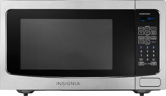 Insignia™ - 1.6 Cu. Ft. Family-Size Microwave - Stainless steel - Front_Zoom