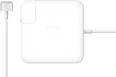Front. Apple - 85W MagSafe 2 Power Adapter with Magnetic DC Connector - White.