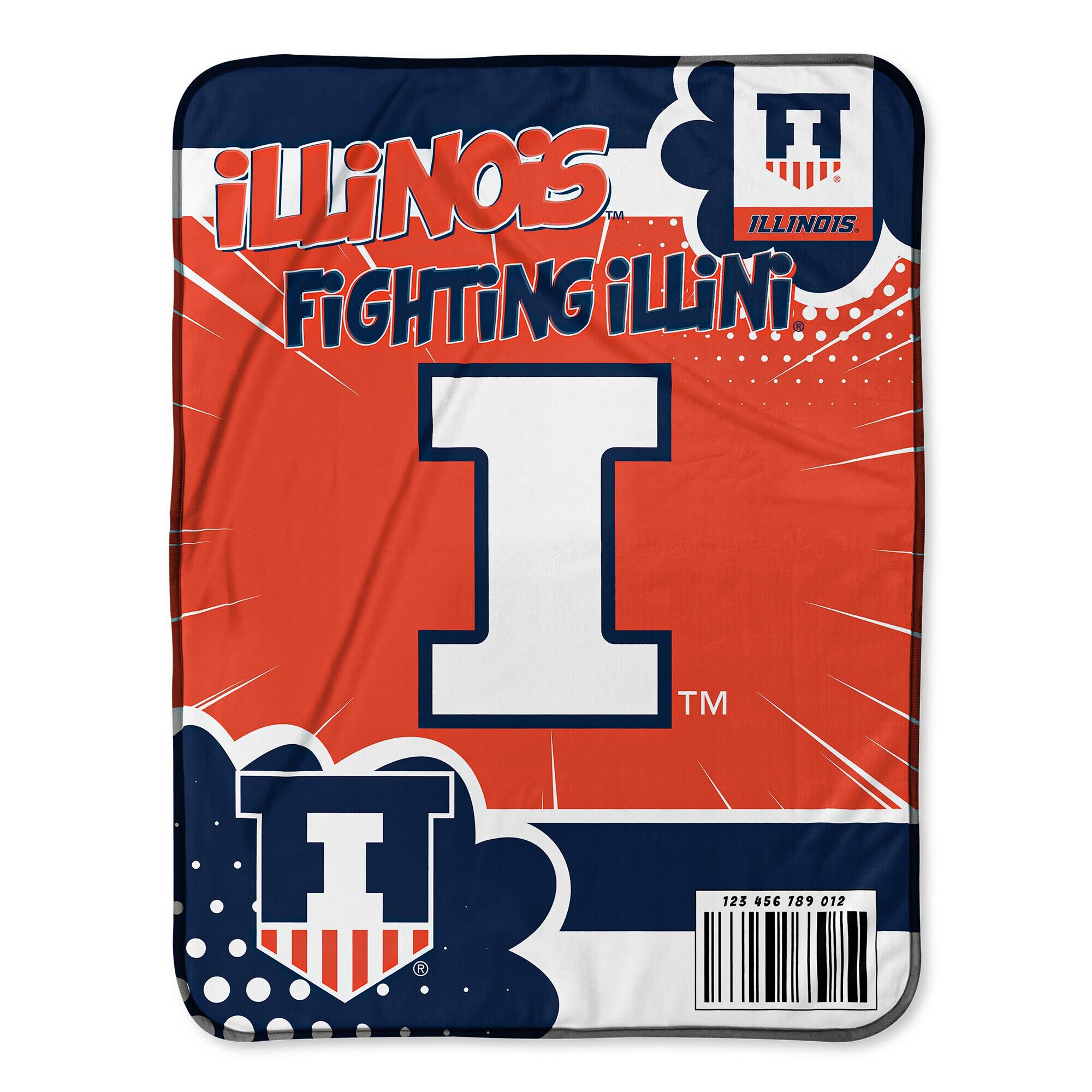 Chad & Jake - Illinois Fighting Illini 30" x 40" Comic Theme Baby Blanket - Multicolor
