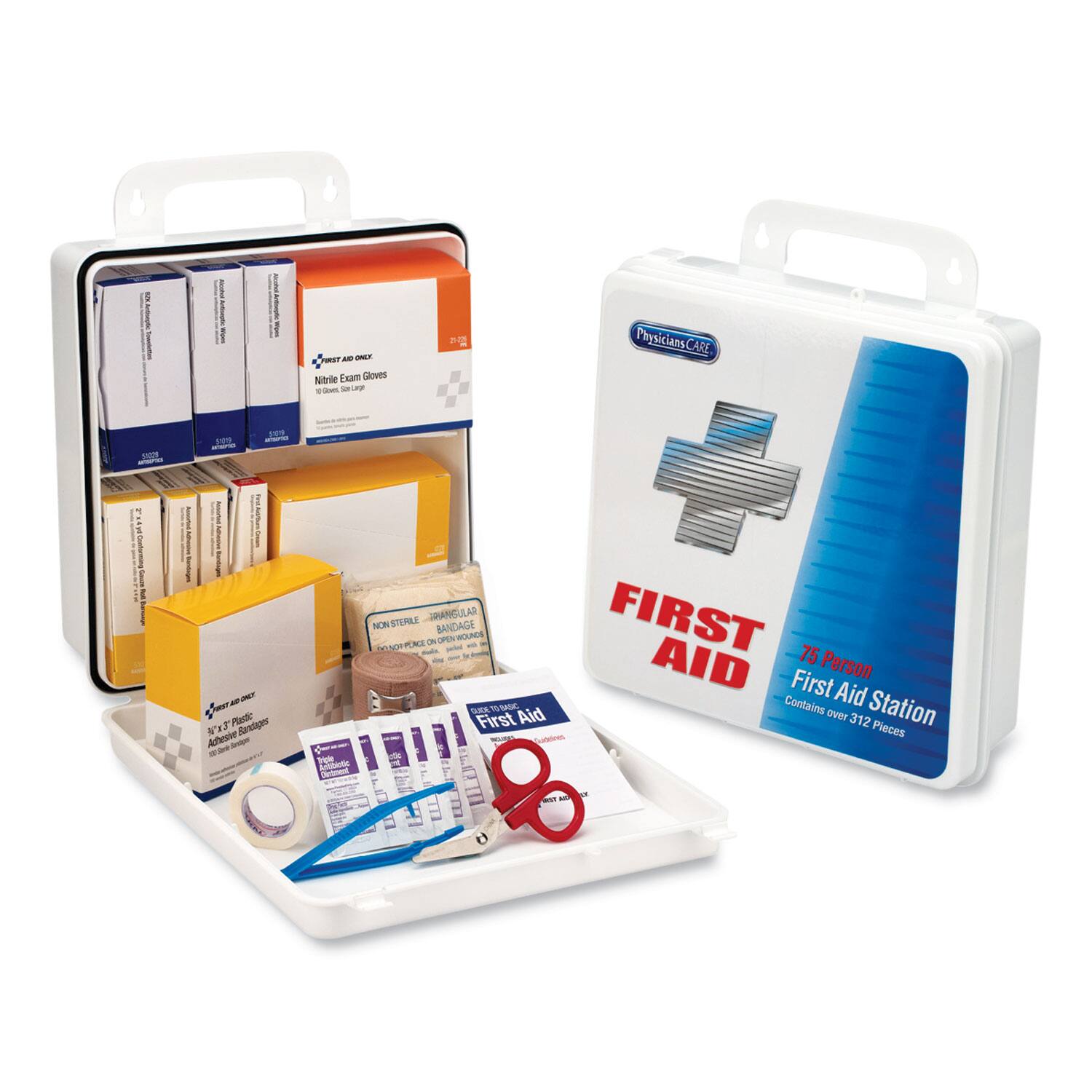 - Nitrile Exam Gloves
- PhysiciansCARE SAT
- I E
- M
- Paute N Santager Accesser
- RANGU ASl NN NON STEMLE SOMONE FNE
- N BANDAGE OPEN MARES
- FIRST AID
- First Person Aid S P A Aid
- Contains over 312 Pieces or Crate