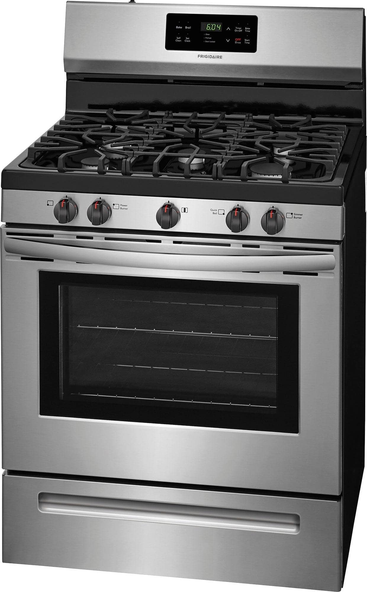 Left. Frigidaire - Self-Cleaning Freestanding Gas Range - Stainless Steel.