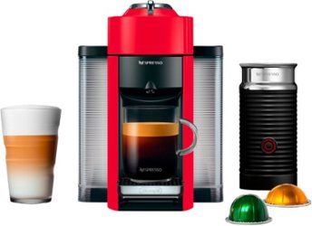 Nespresso Vertuo Coffee and Espresso Maker by De'Longhi with Aeroccino Milk Frother - Shiny Red - Front_Zoom
