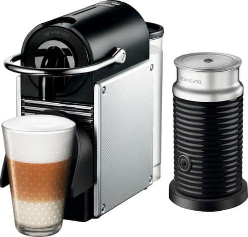 DeLonghi - Nespresso Espresso Maker/Coffeemaker/Milk Frother - Black/silver - Angle