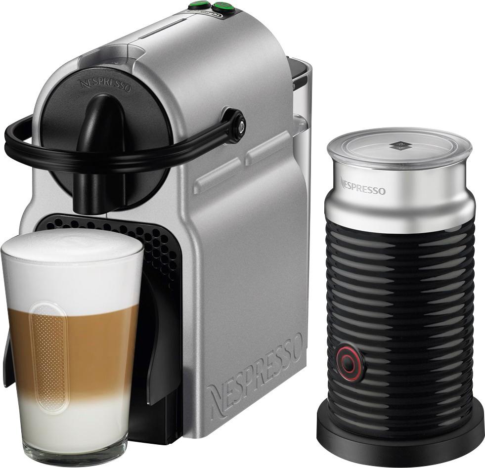 hjemmelevering ild craft Nespresso Inissia Espresso Machine with Aeroccino Milk Frother by DeLonghi  Silver EN80SAE - Best Buy
