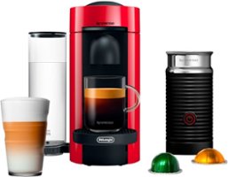 De'Longhi - Nespresso Vertuo Plus Coffee and Espresso Maker by De'Longhi, Cherry Red with Aeroccino Milk Frother - Cherry Red - Front_Zoom