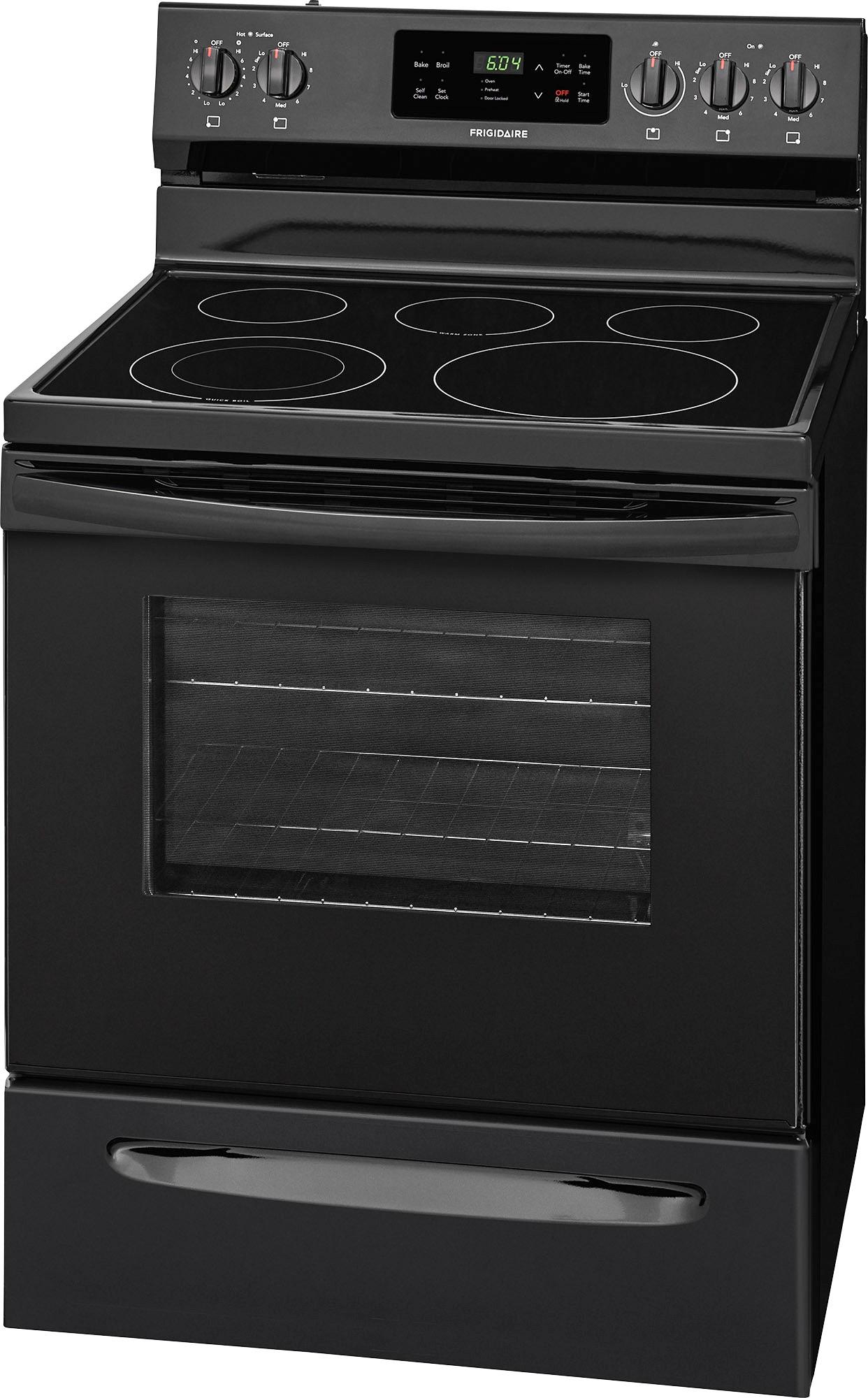 Left View: Frigidaire - Self-Cleaning Freestanding Electric Range - Black