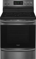 Frigidaire - Gallery 5.4 Cu. Ft. Self-Cleaning Freestanding Electric Convection Range - Black stainless steel - Front_Standard