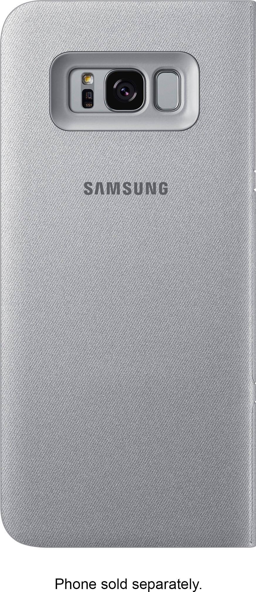 Front. Samsung - LED Wallet Cover for Samsung Galaxy S8+ - Silver.