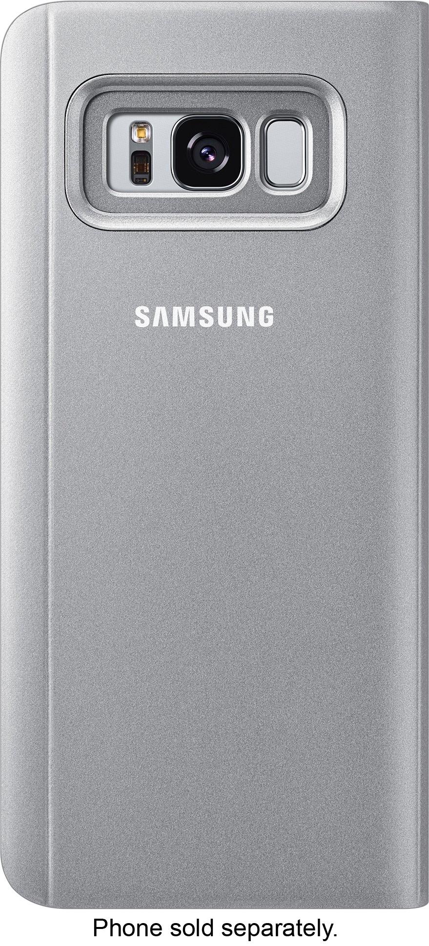Front. Samsung - S-View Flip Cover for Samsung Galaxy S8 - Silver.