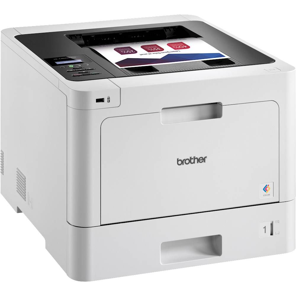 Angle View: Brother - HL-L8260CDW Wireless Color Laser Printer - White