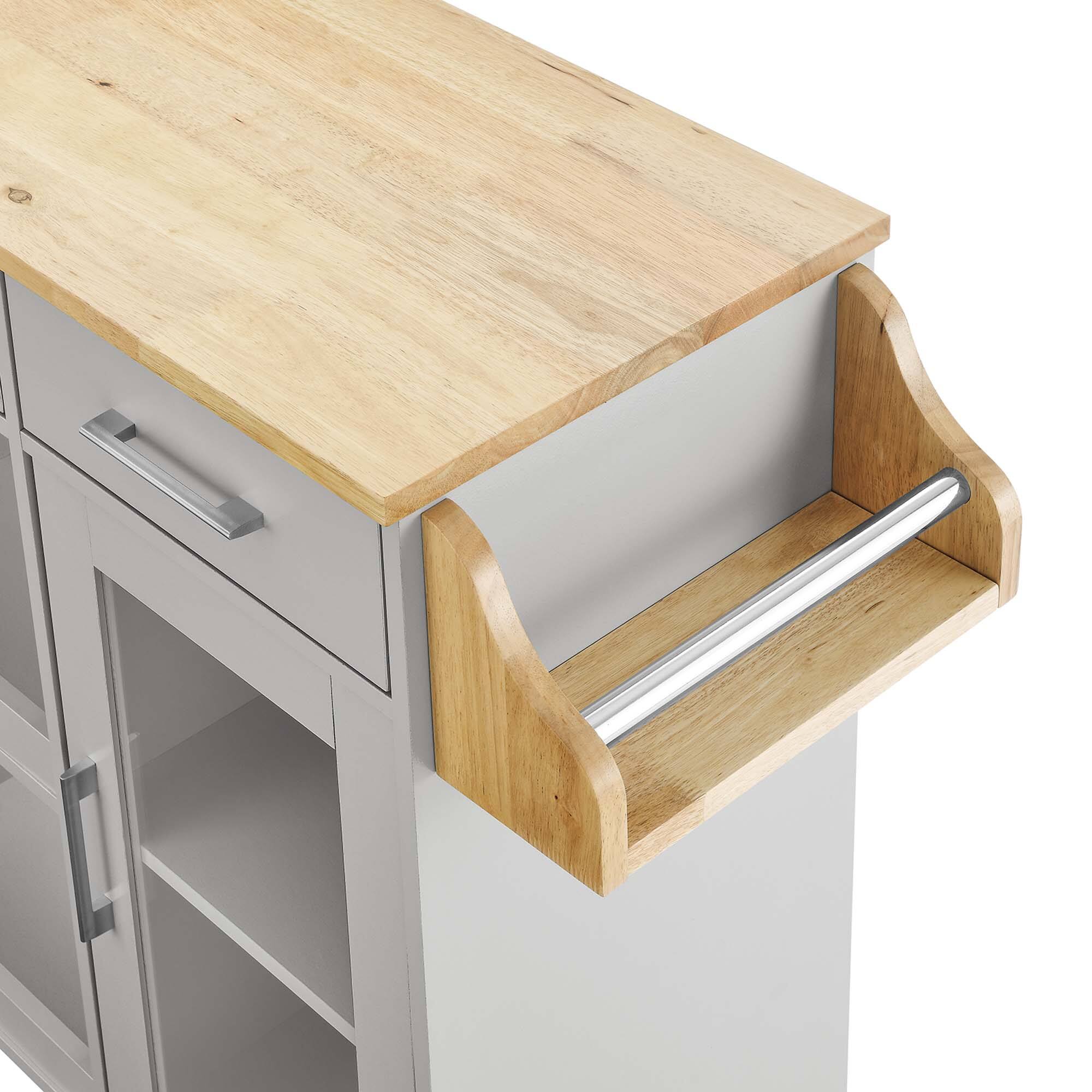 Alt View 7. Modway - Culinary Kitchen Cart With Spice Rack by Modway - Light Gray Natural.