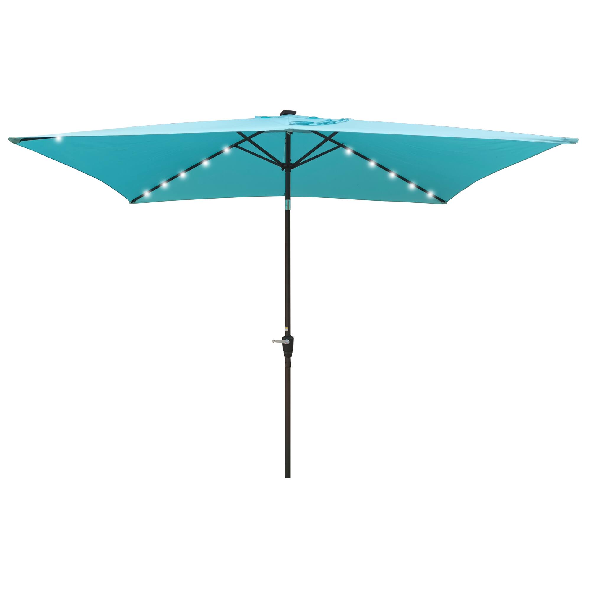 Alt View 5. Loheer - Loheer 10x6.5 Rectangular Patio Umbrella Solar Lighted Outdoor Shade with Crank Lift and Push Button Tilt.