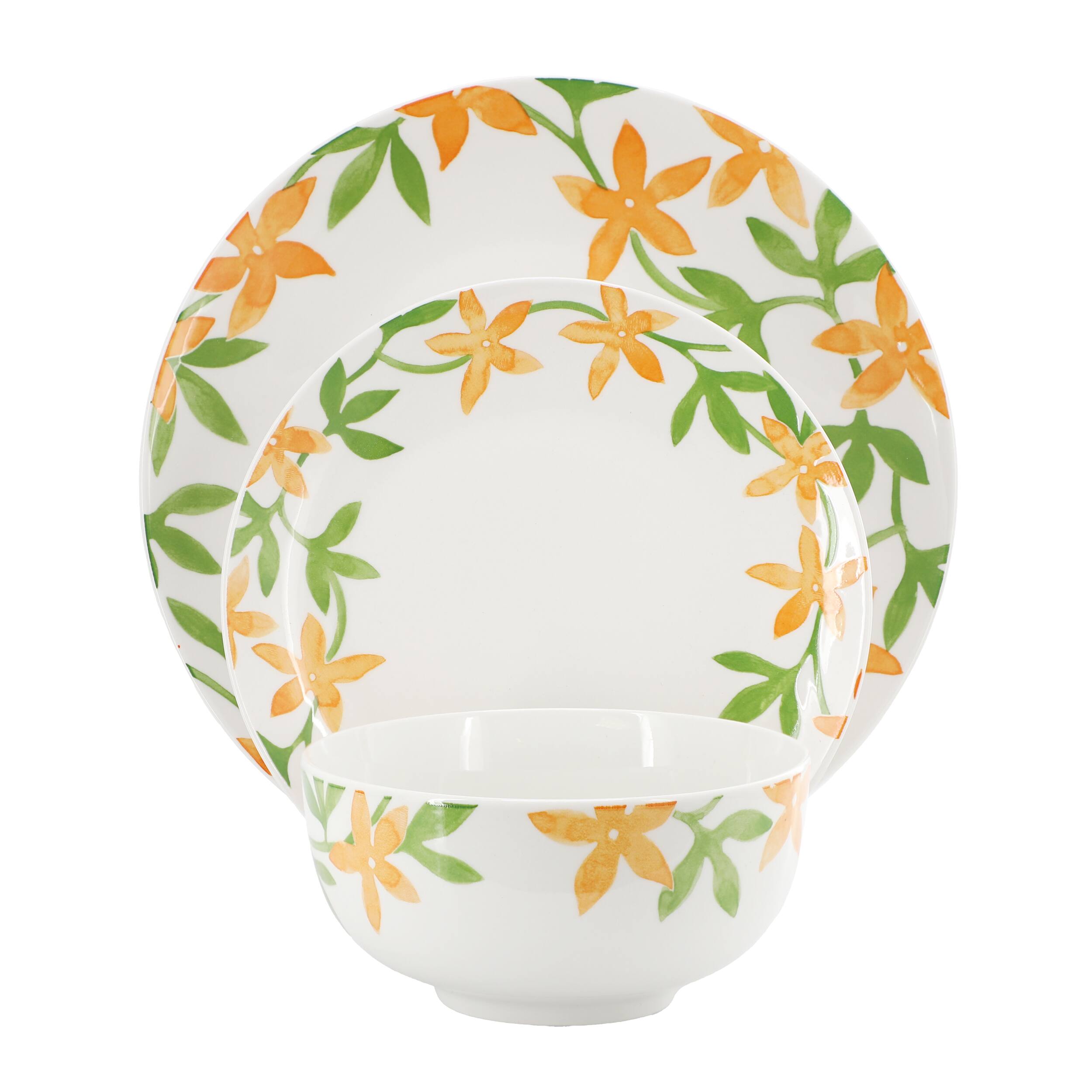 Alt View 1. Gibson - Gibson Home Surrey Hill 12 Piece Round Fine Ceramic Dinnerware Set in White - White.