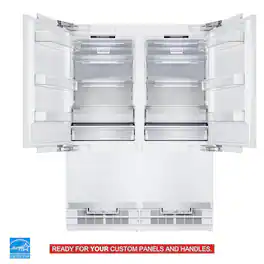 Kucht - 60 in. 32 cu. ft. French Door Built -In Refrigerator, Counter Depth - Custom Panel Ready