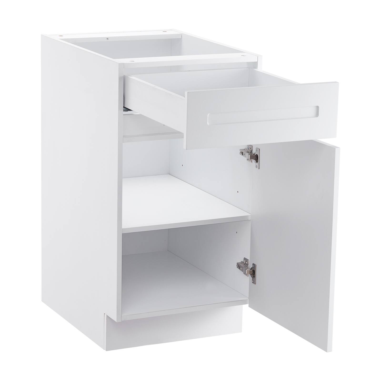 Alt View 5. VEVOR - White Shaker Base Cabinet with Drawer, 18-Inch Unassembled Drawer Base Cabinet, 18" W x 24" D x 34.5" H - White.