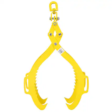 Front. Boyel Living - 32 in 4 Jaw Solid Steel Yellow Wood Log Lifting Clamp Grab.