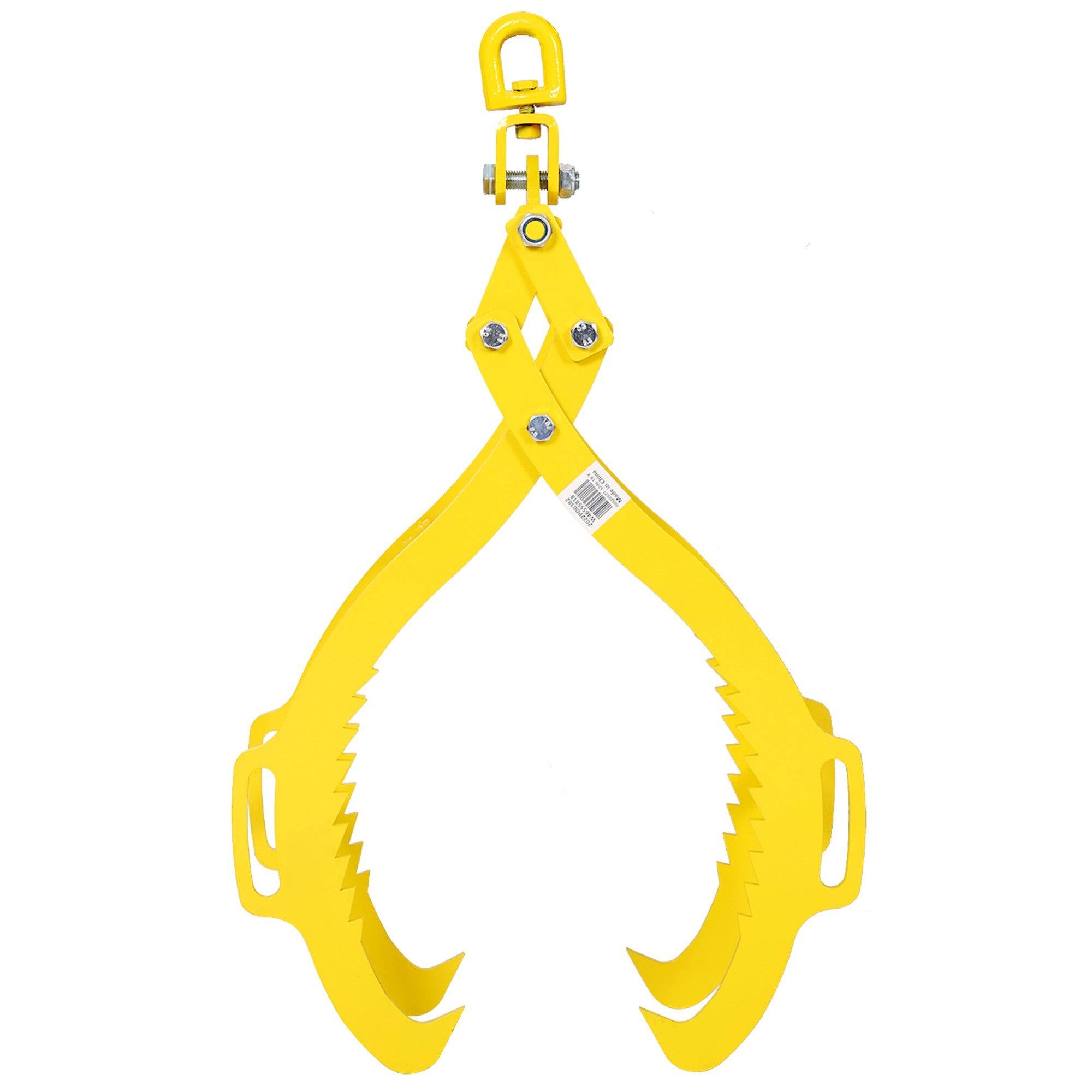 Front. Boyel Living - 32 in 4 Jaw Solid Steel Yellow Wood Log Lifting Clamp Grab.