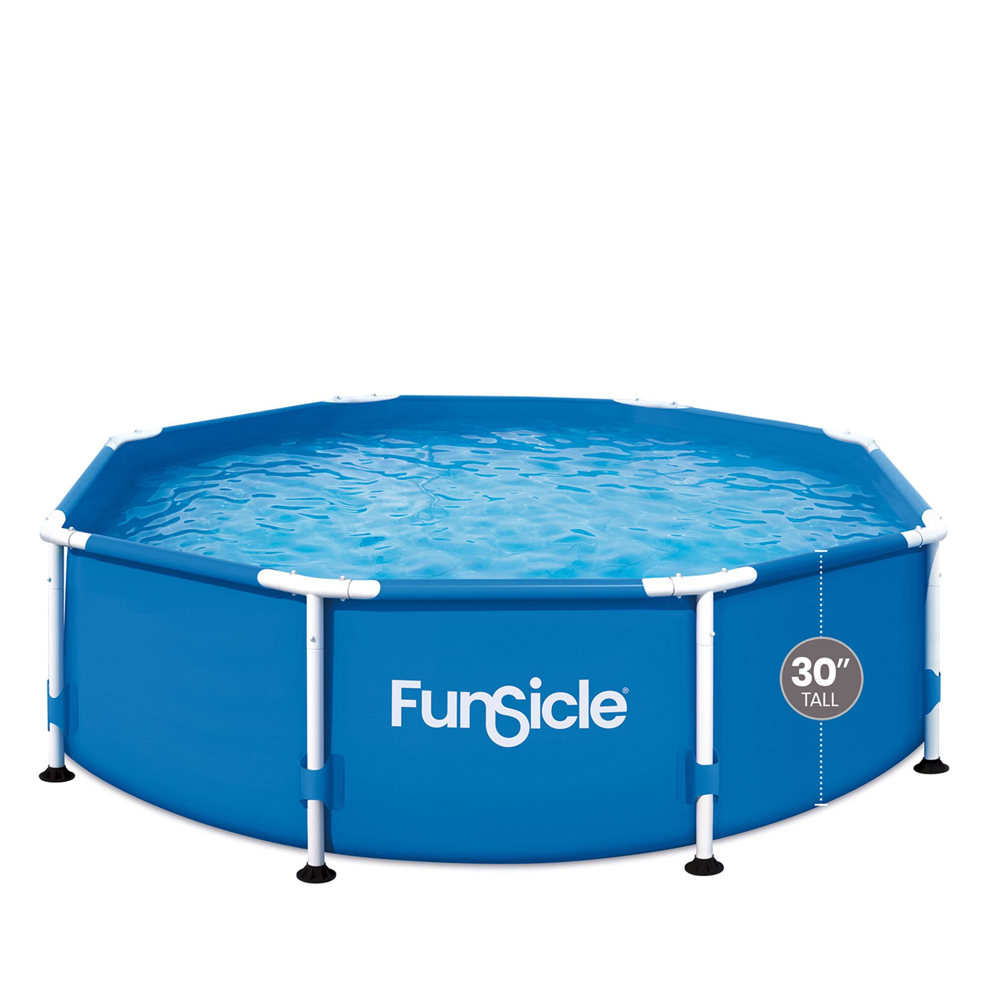 Funsicle - 8' x 30" Outdoor Activity Round Frame Above Ground Swimming Pool Set - Blue