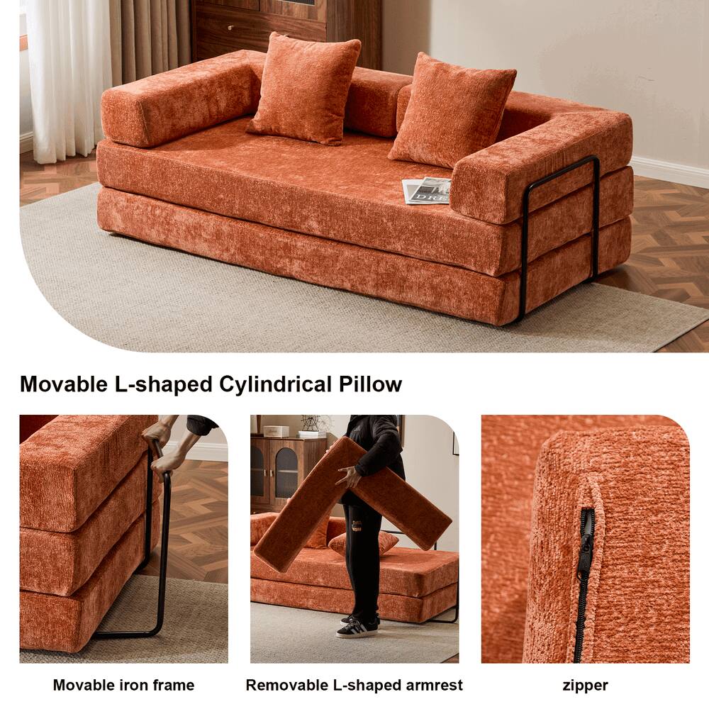 Movable L-shaped Cylindrical Pillow

- Movable iron frame
- Removable L-shaped armrest
- Zipper